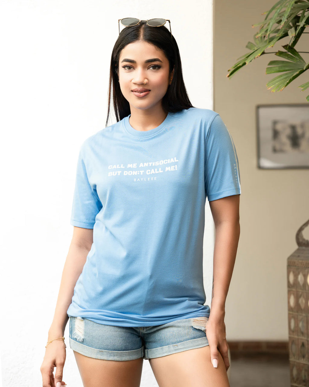 Bayleee Soho Blue Oversized Tee