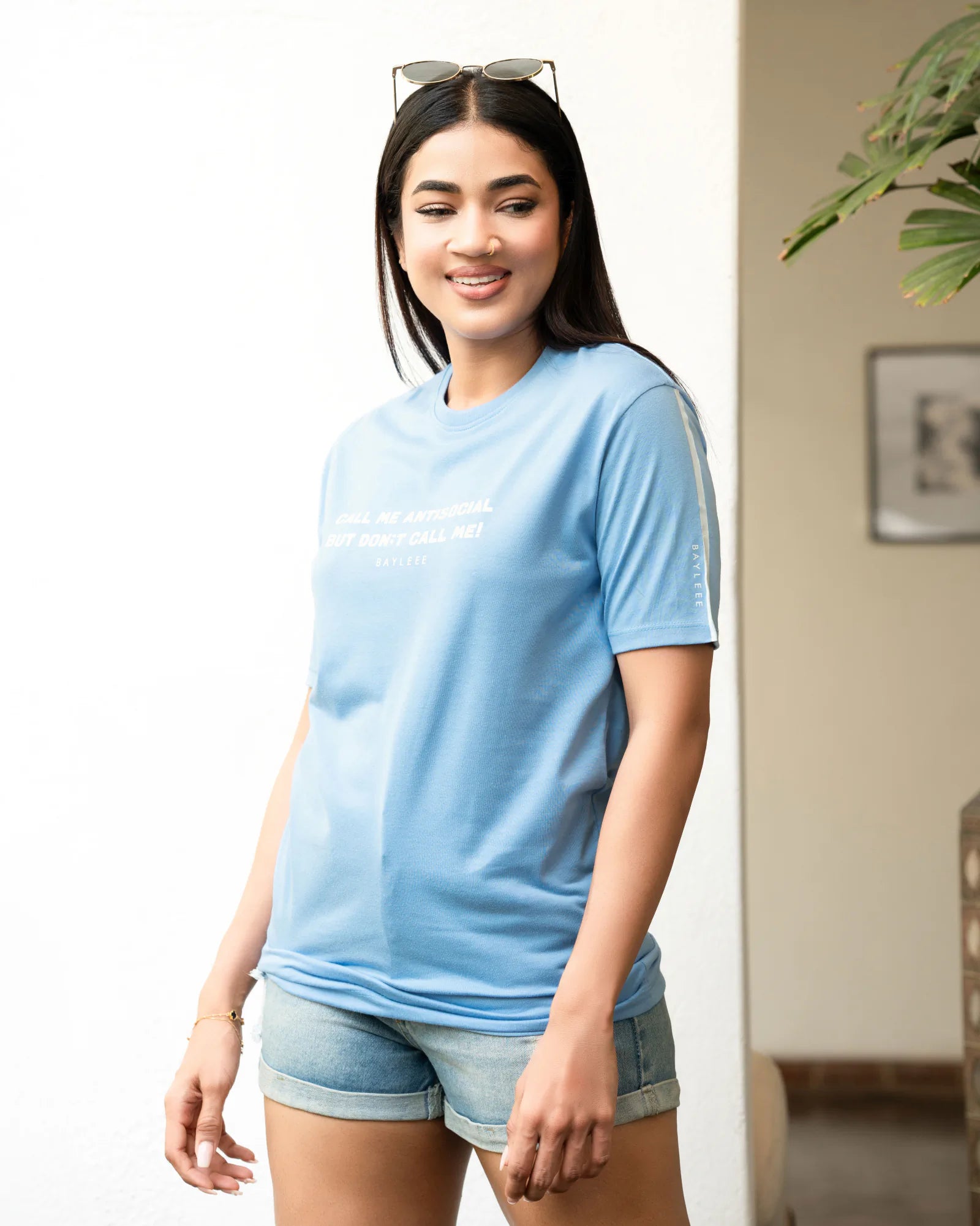 Bayleee Soho Blue Oversized Tee