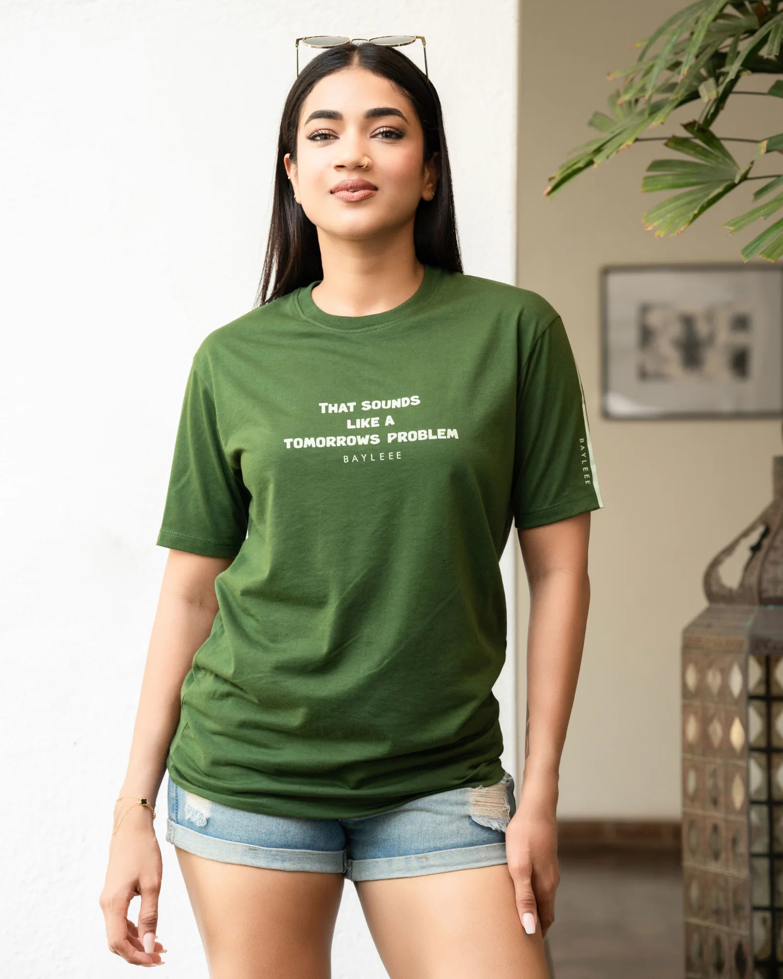Bayleee Faiz Green Oversized Tee
