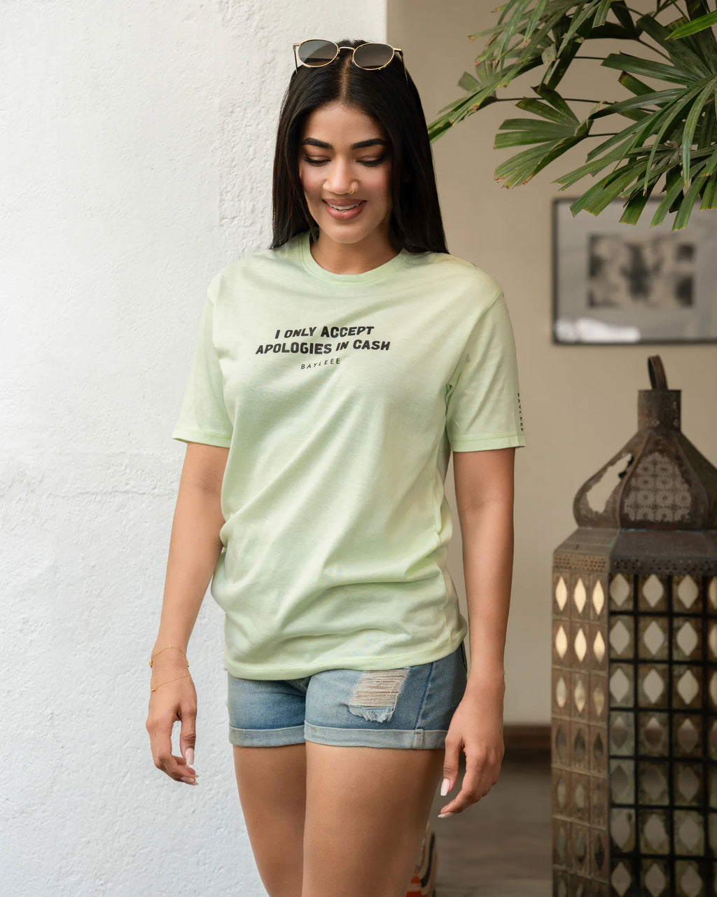 Bayleee Immy Mint Green Oversized Tee