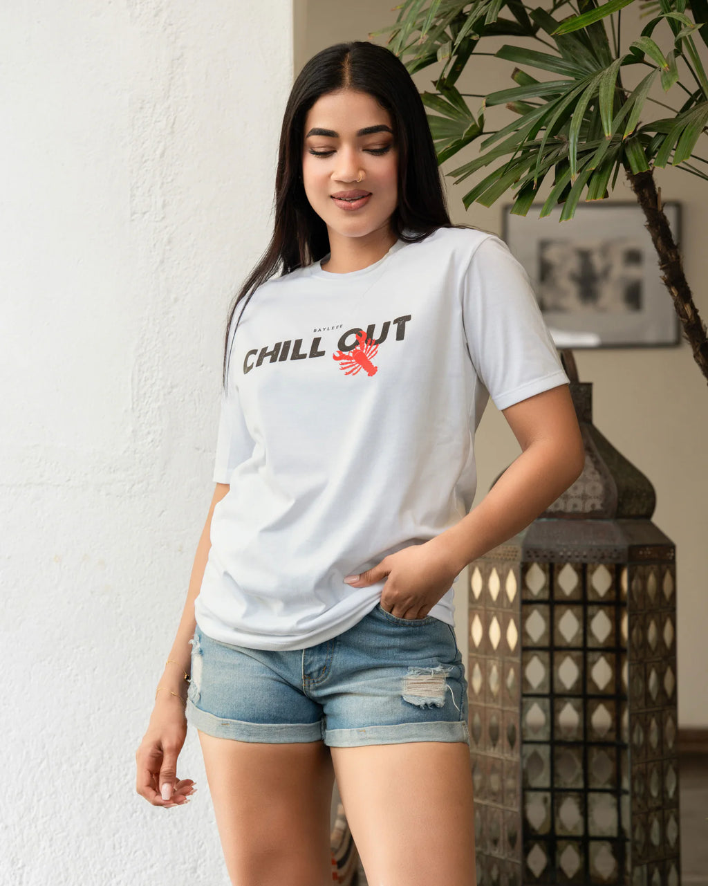 Bayleee Trixie White Oversized Tee