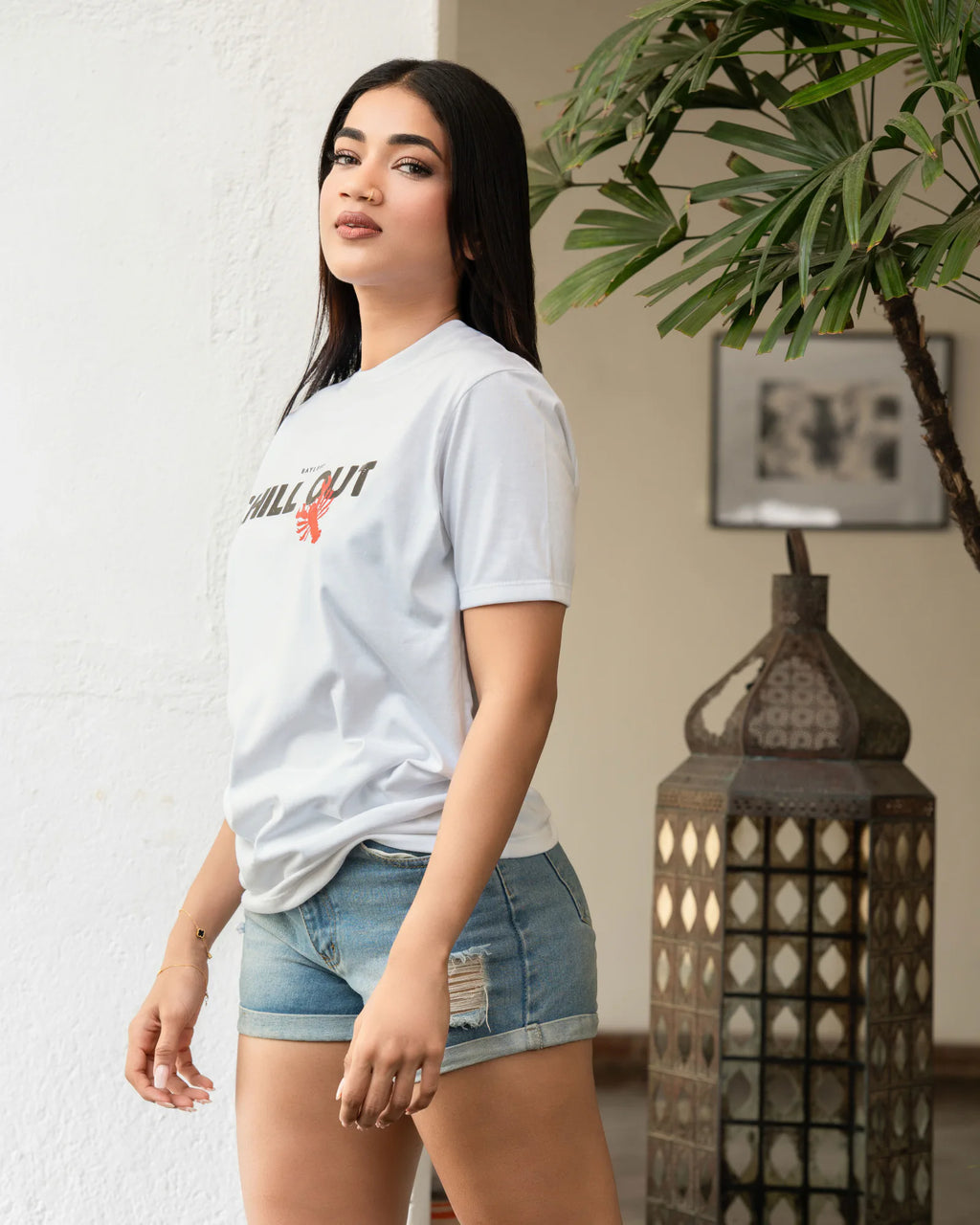 Bayleee Trixie White Oversized Tee