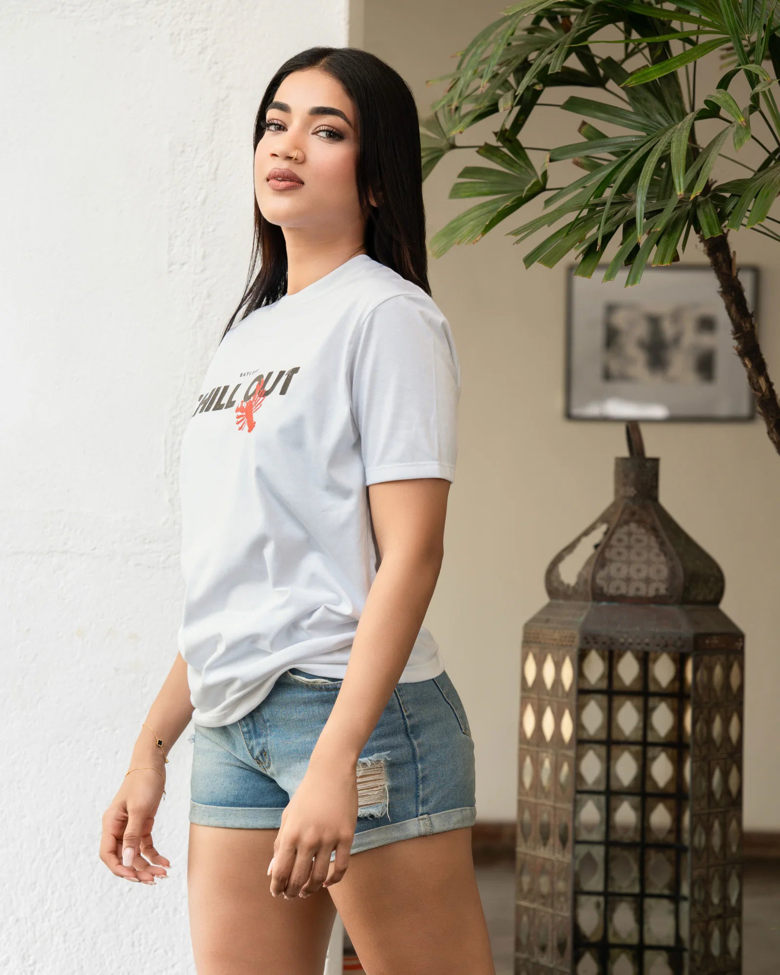 Bayleee Trixie White Oversized Tee