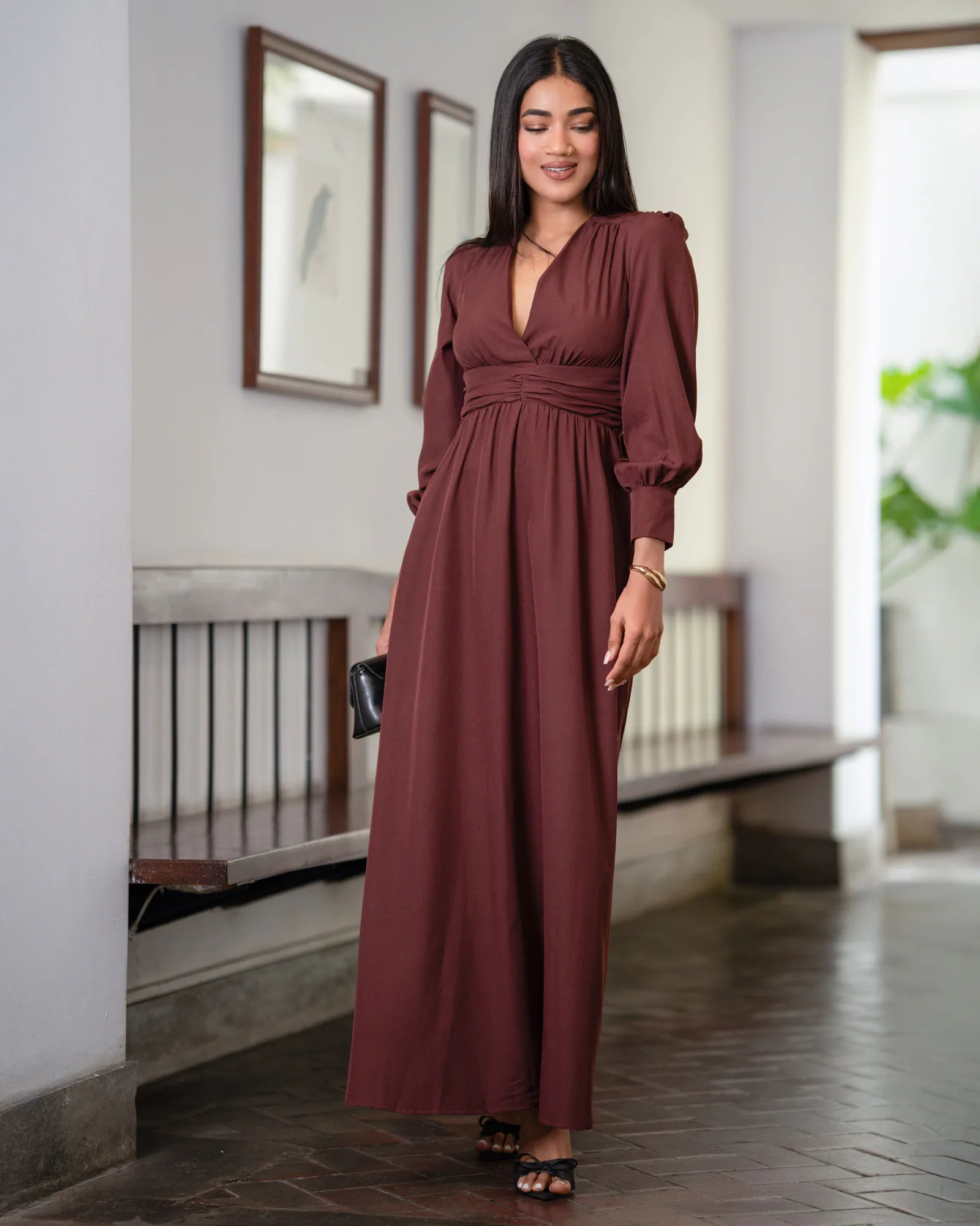 Bayleee Tinsie Long Sleeve Maxi Dress