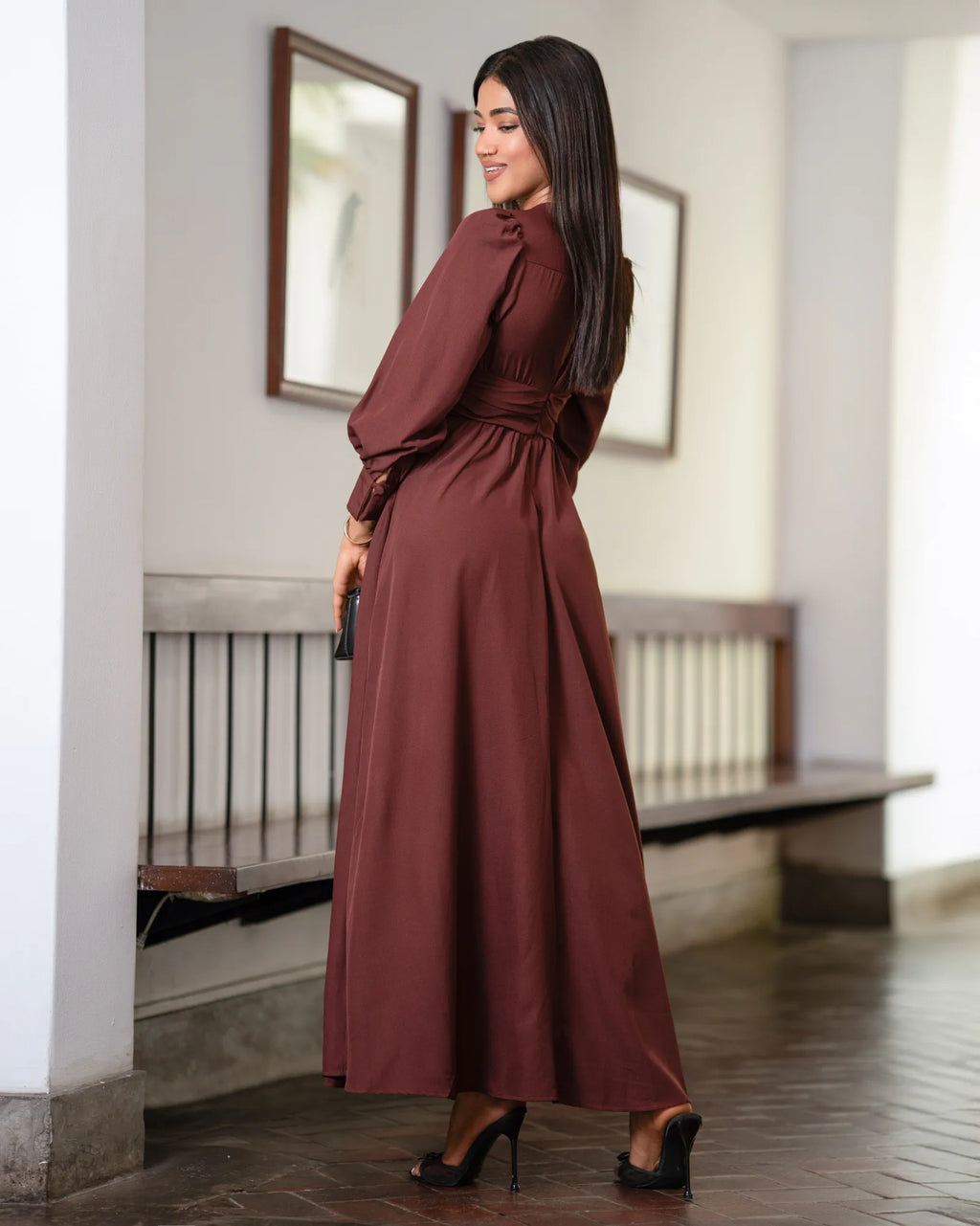 Bayleee Tinsie Long Sleeve Maxi Dress