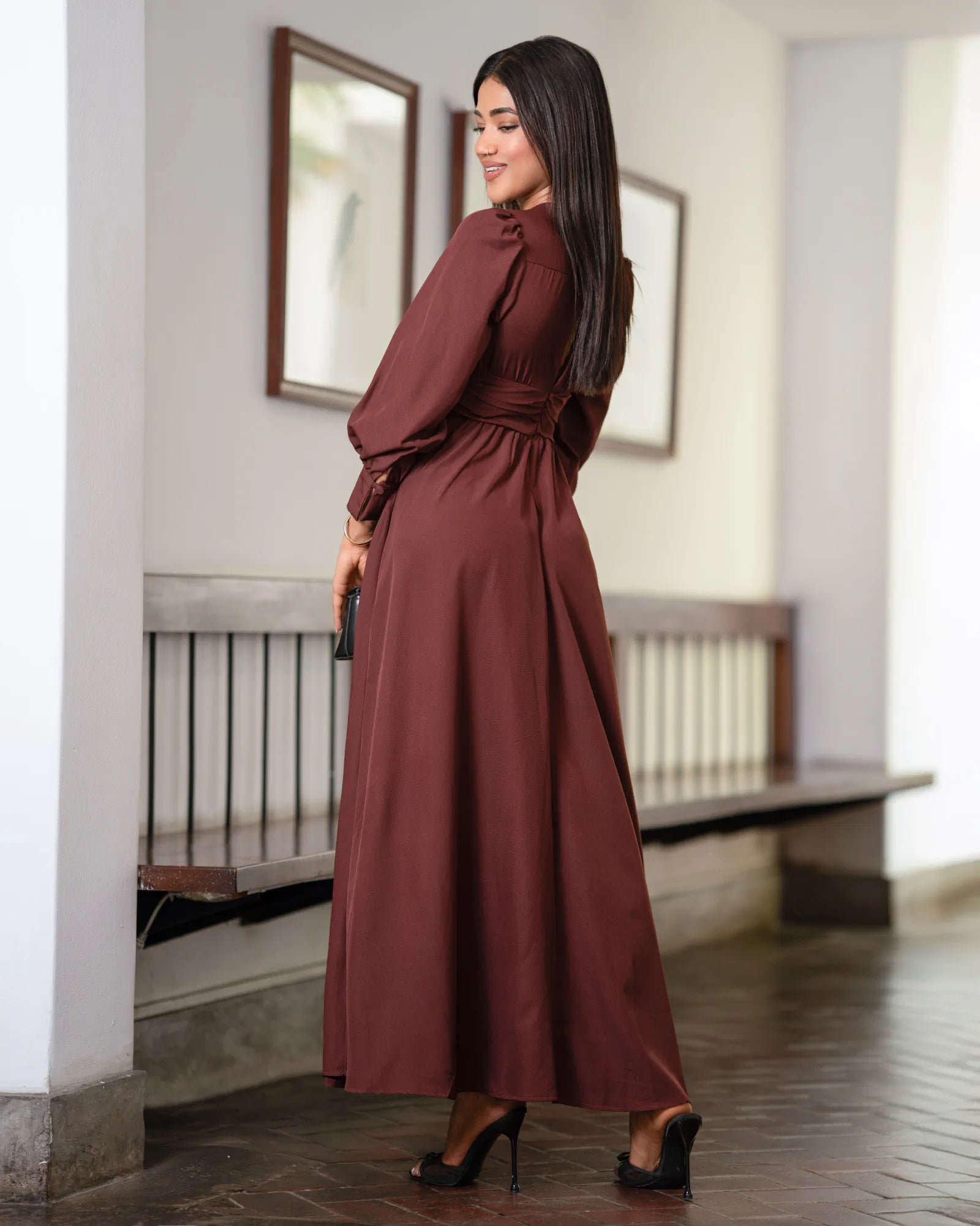 Bayleee Tinsie Long Sleeve Maxi Dress