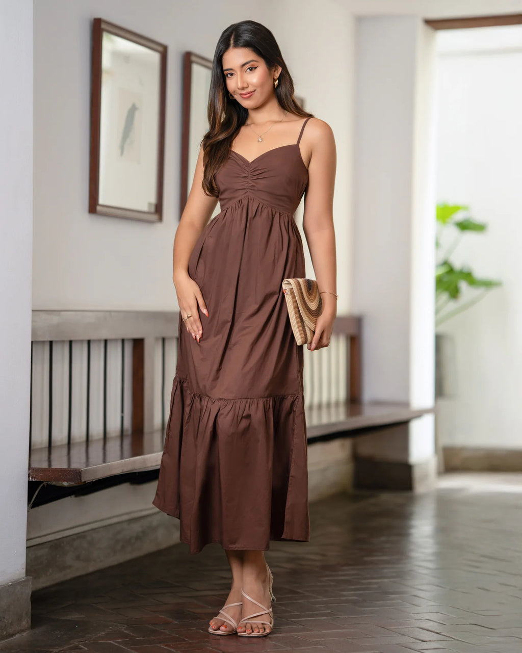 Bayleee Talissa Brown Maxi Dress