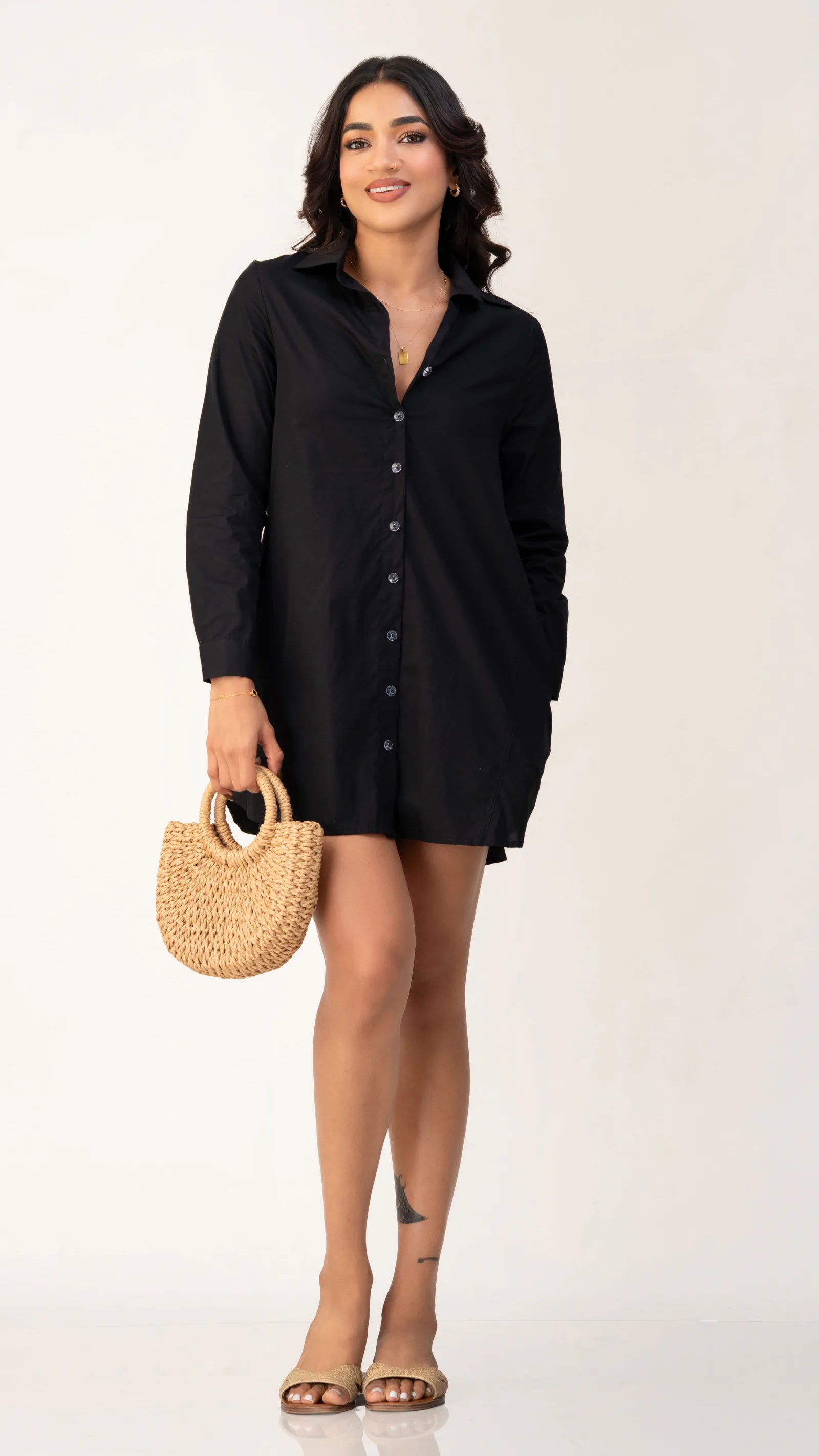 Bayleee Adira Black Shirt Dress
