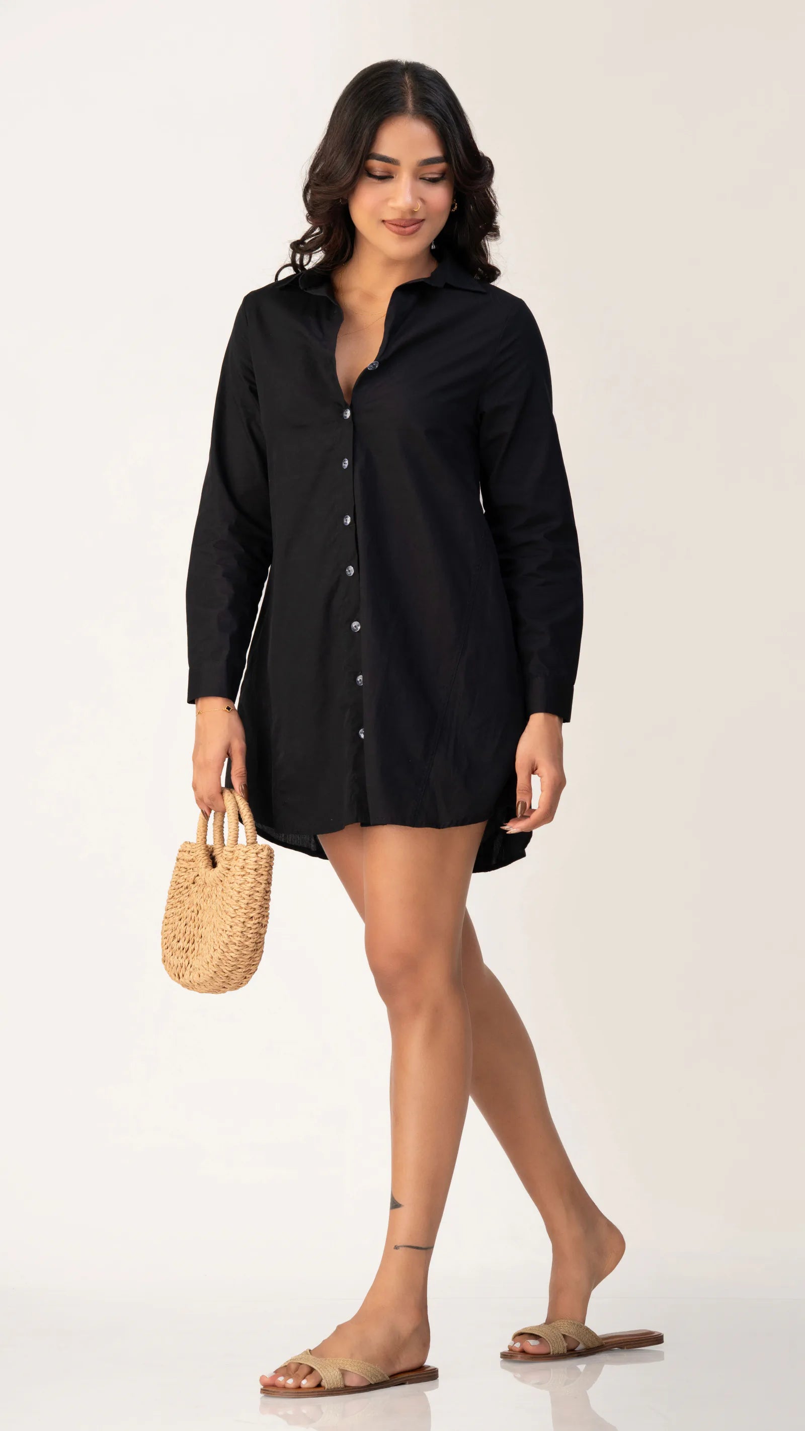 Bayleee Adira Black Shirt Dress