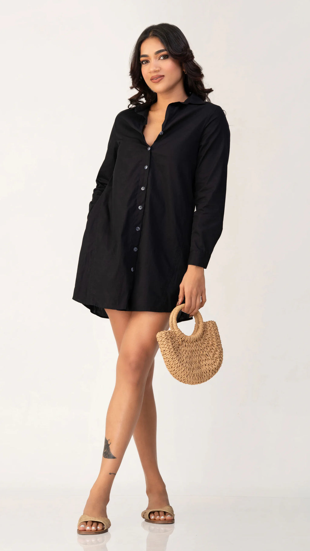 Bayleee Adira Black Shirt Dress