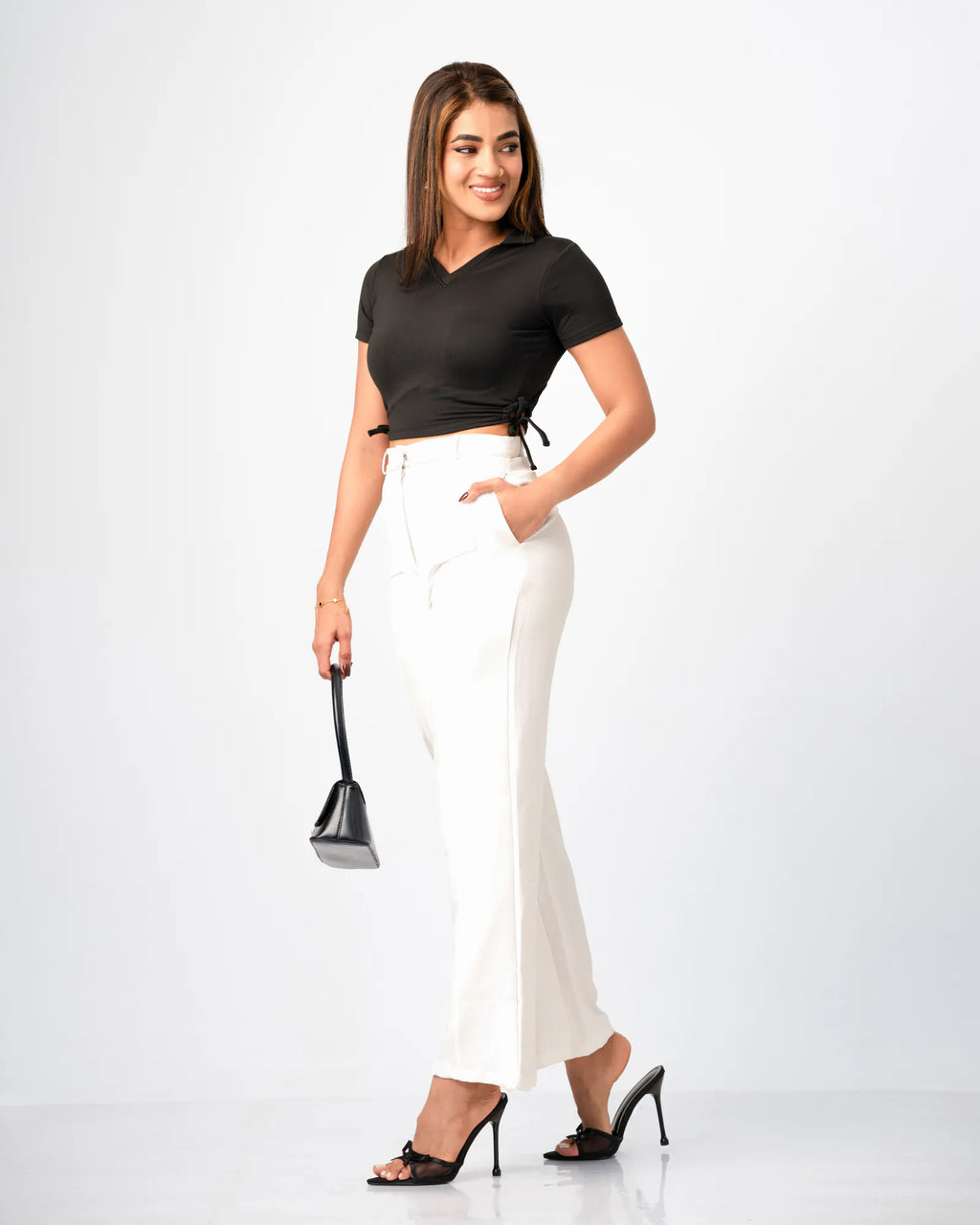 Bayleee Tiffy Black Crop Top