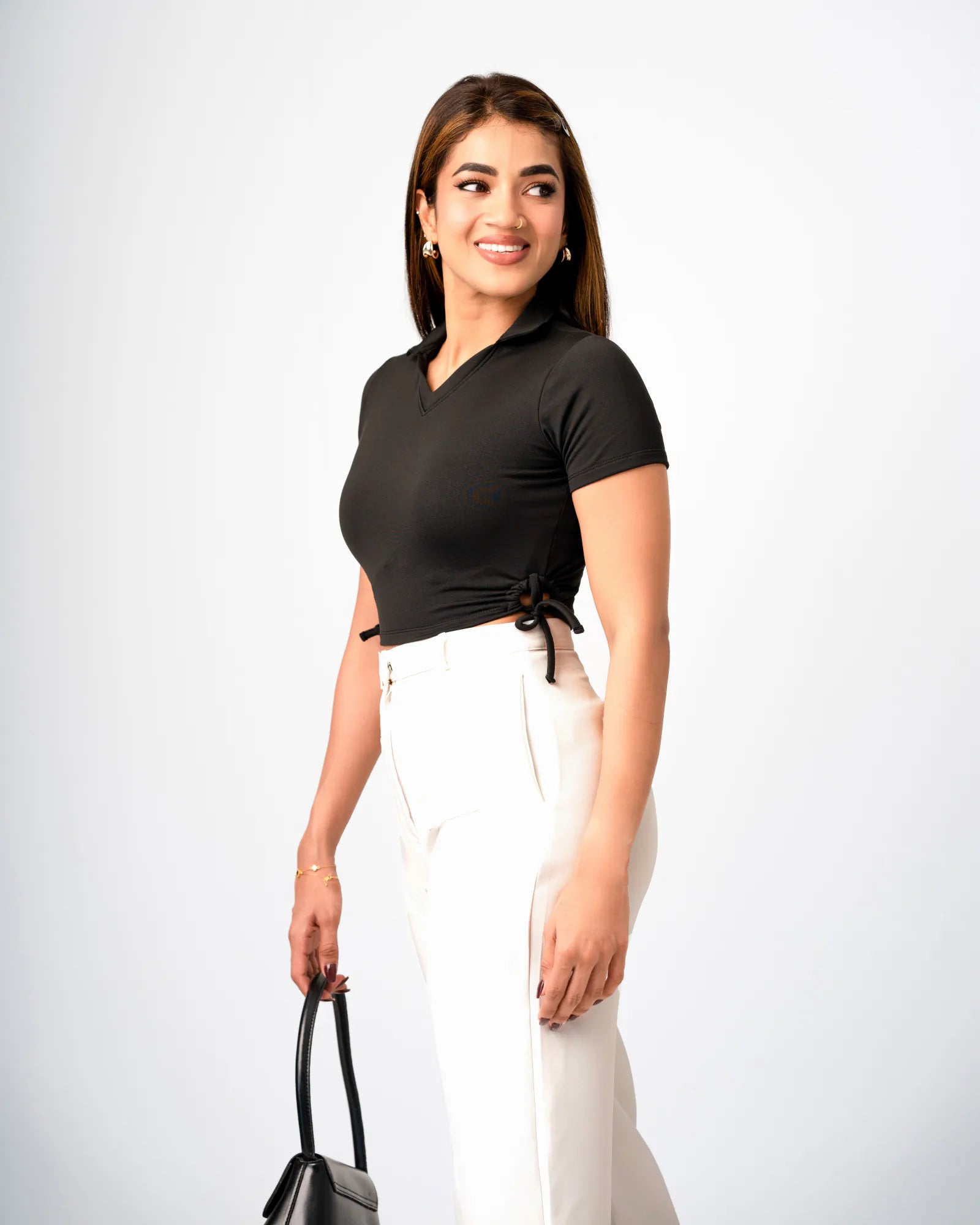 Bayleee Tiffy Black Crop Top