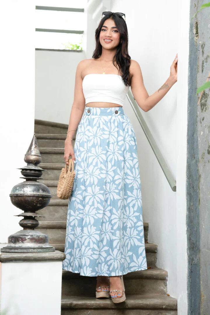 BAYLEEE HALLE PRINTED MAXI SKIRT