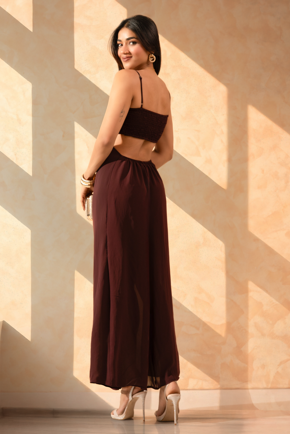 BAYLEEE REISS MAROON MAXI DRESS