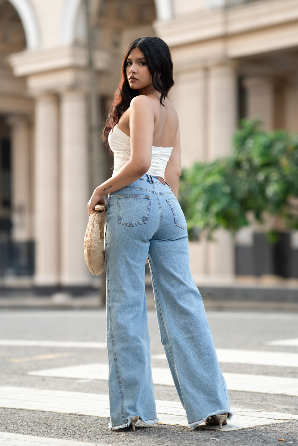 BAYLEEE NOIR BLUE WIDE LEG JEAN