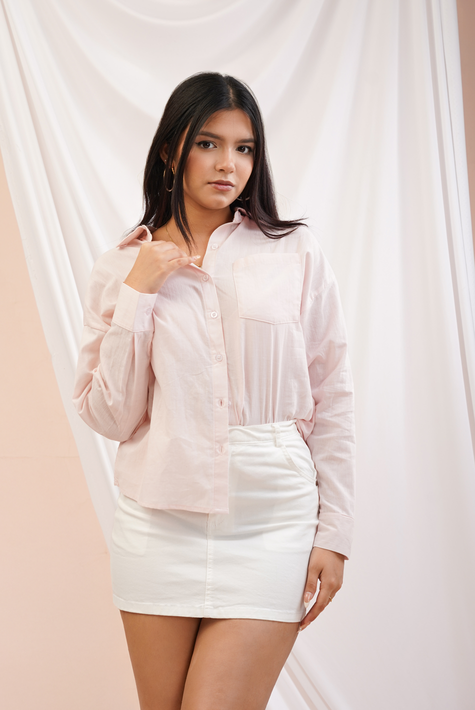 BAYLEEE KOSHA PINK OVERSIZED SHIRT