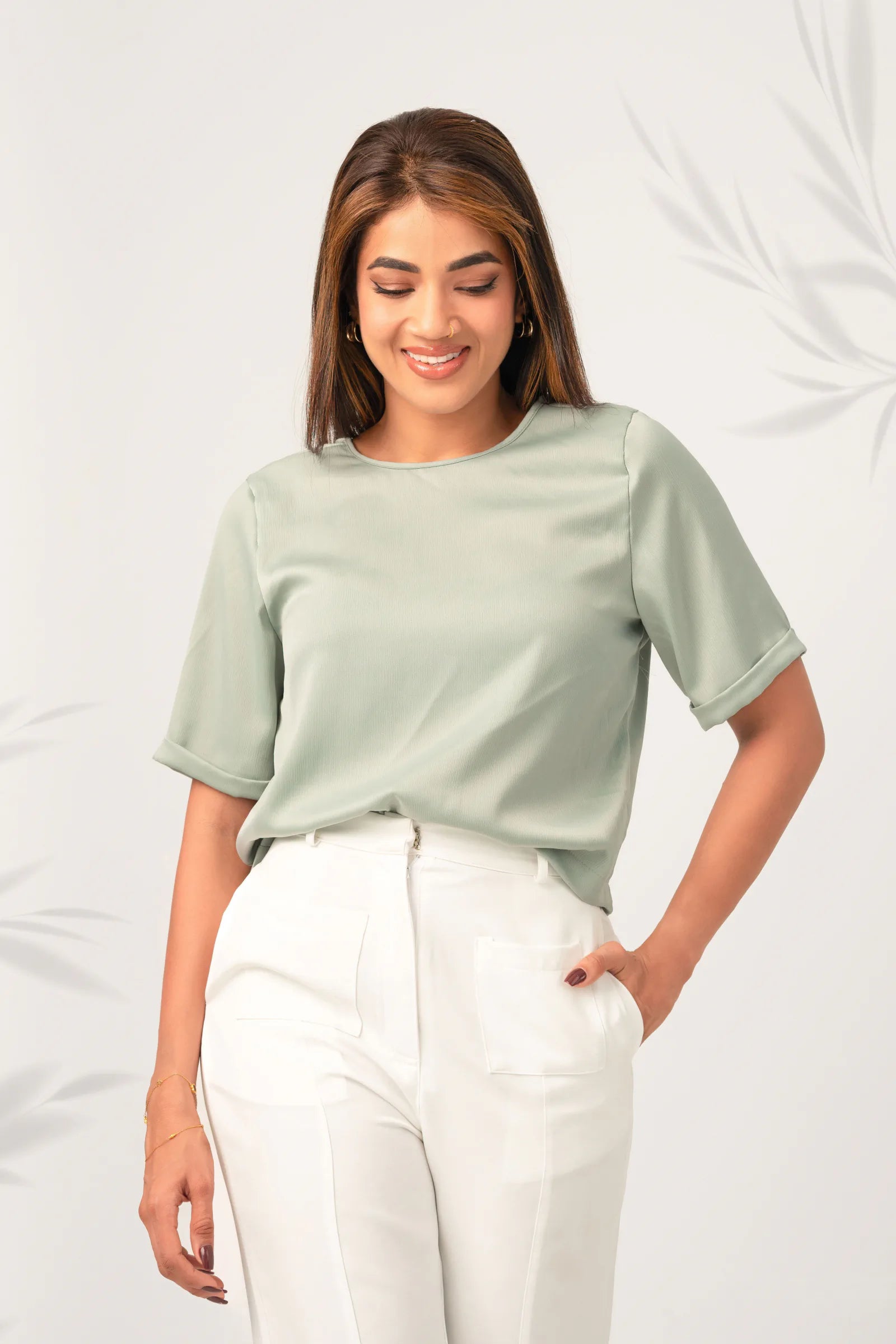 Bayleee Raisa Green Top