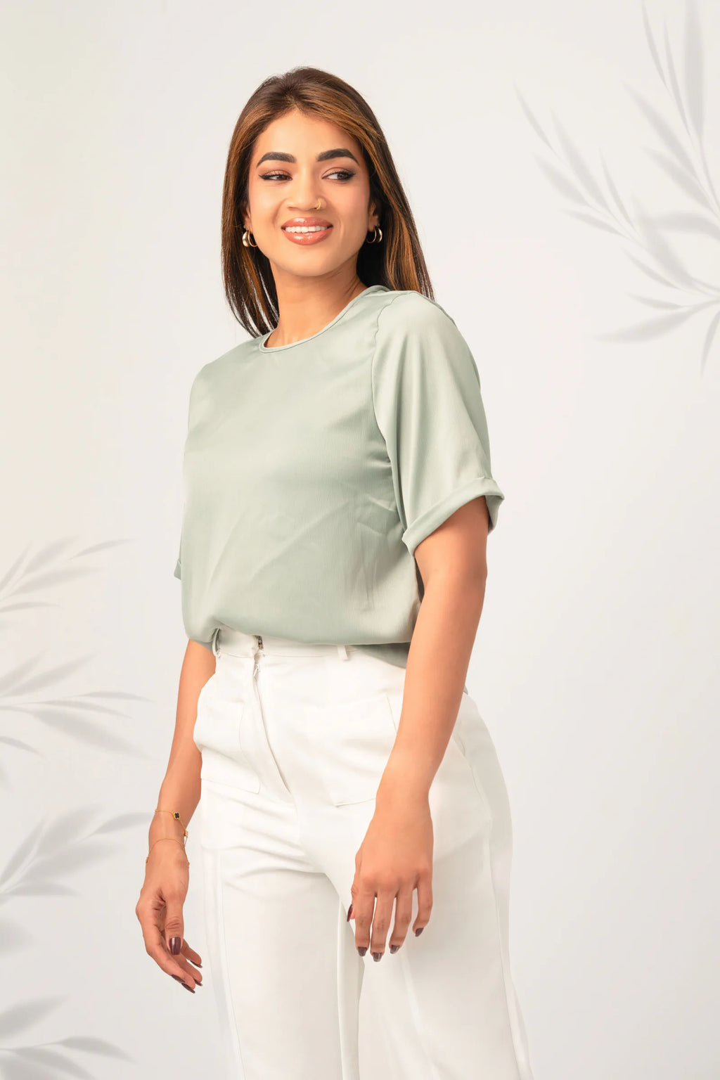 Bayleee Raisa Green Top