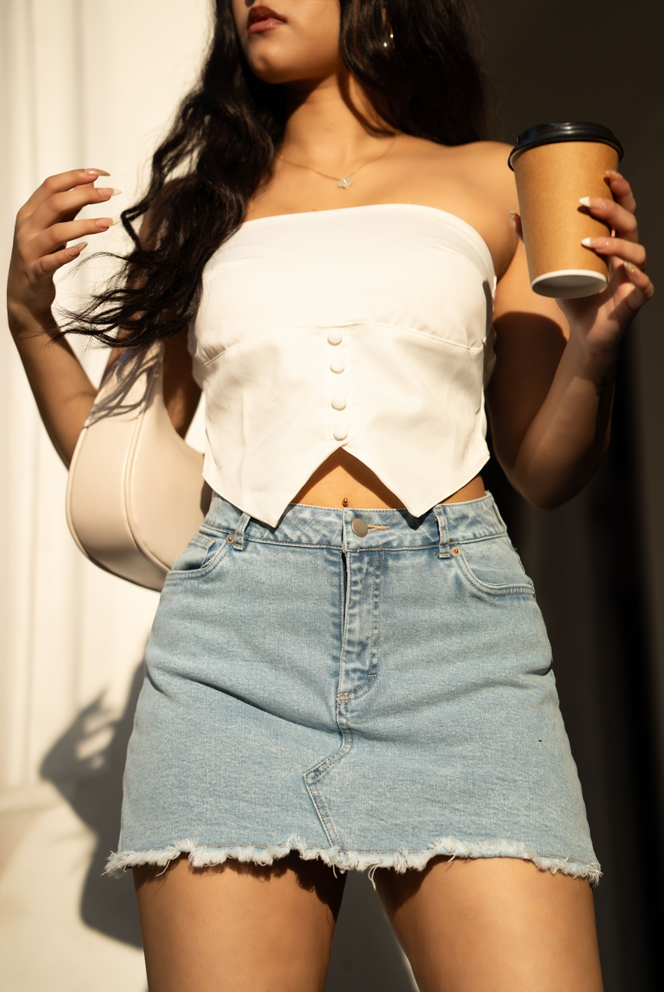 BAYLEEE ROXYLENA FRAYED SKORT