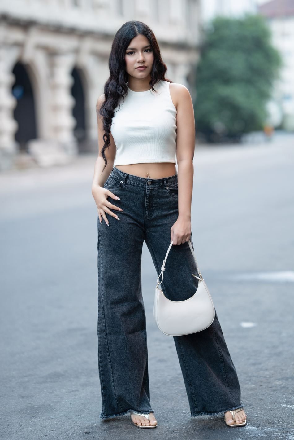 BAYLEEE NOIR BLACK WIDE LEG JEAN