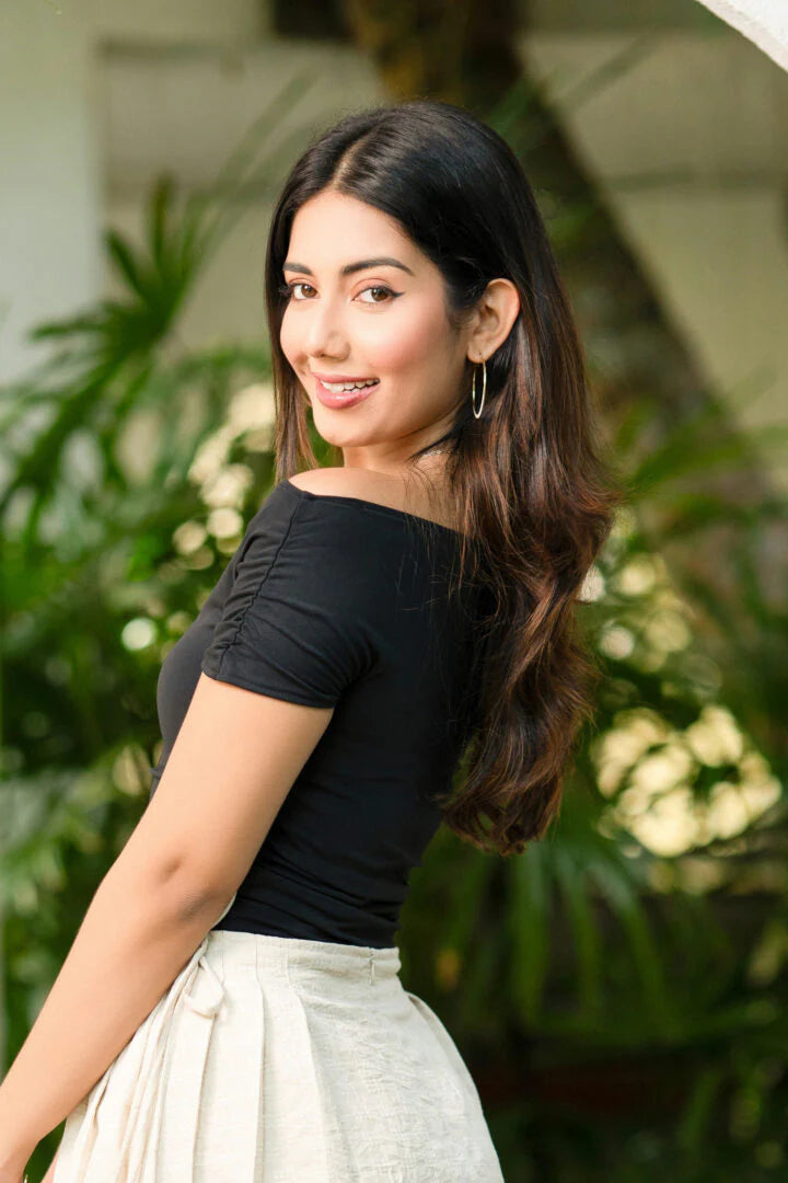 BAYLEEE LIMONI BLACK OFF SHOULDER TOP