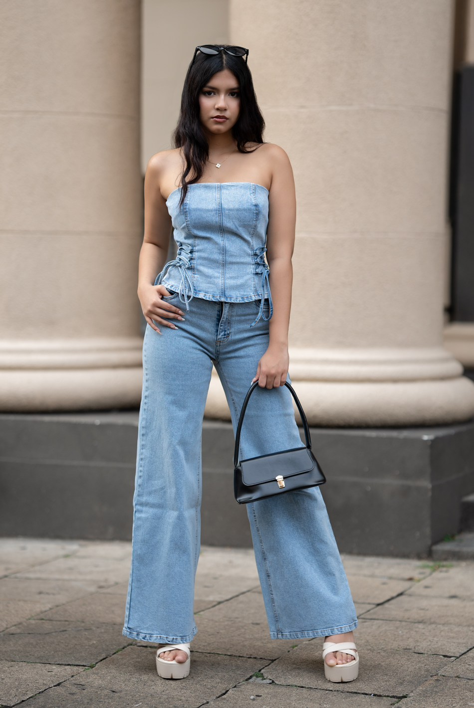 BAYLEEE SWISH DENIM TUBE TOP