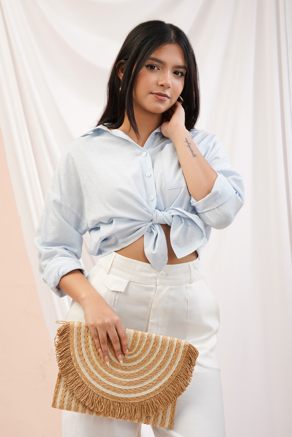 BAYLEEE KOSHA BLUE OVERSIZED SHIRT
