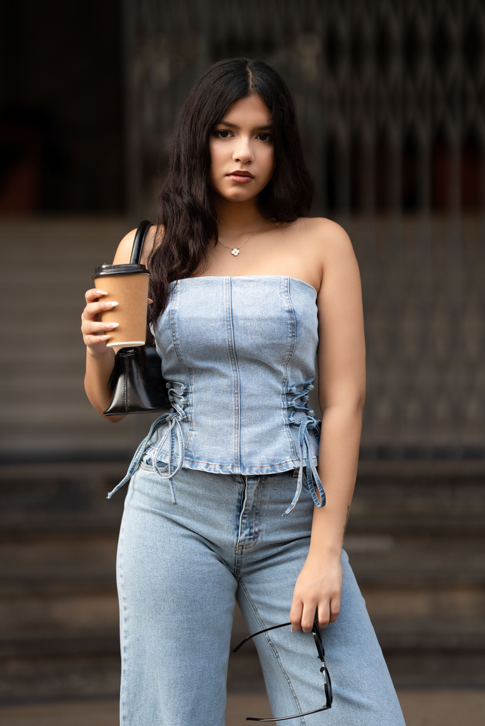 BAYLEEE SWISH DENIM TUBE TOP