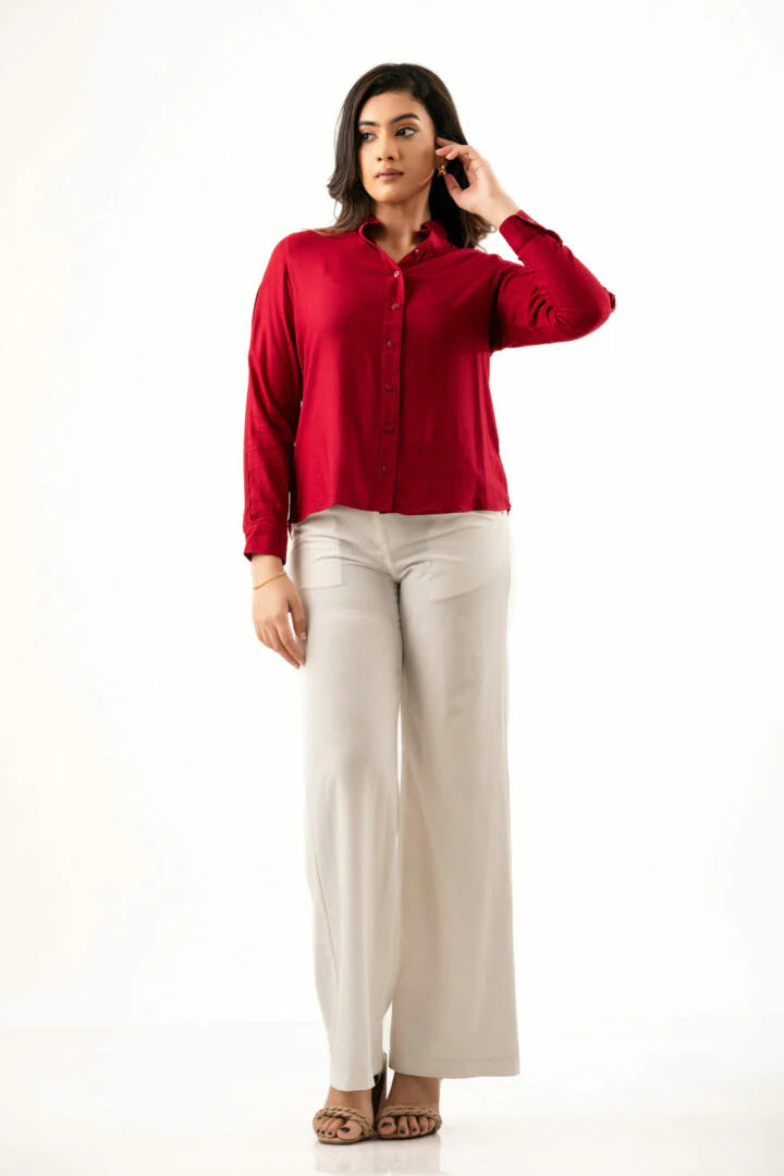 Bayleee Maroon Basic Shirt