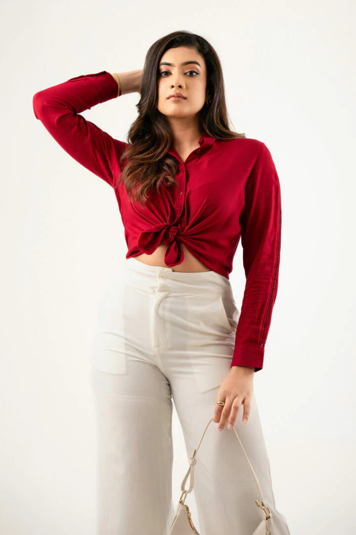 Bayleee Maroon Basic Shirt