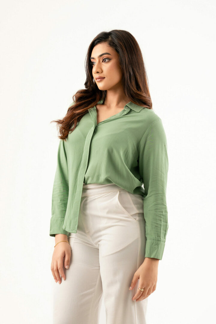 Bayleee Light Green Basic Shirt
