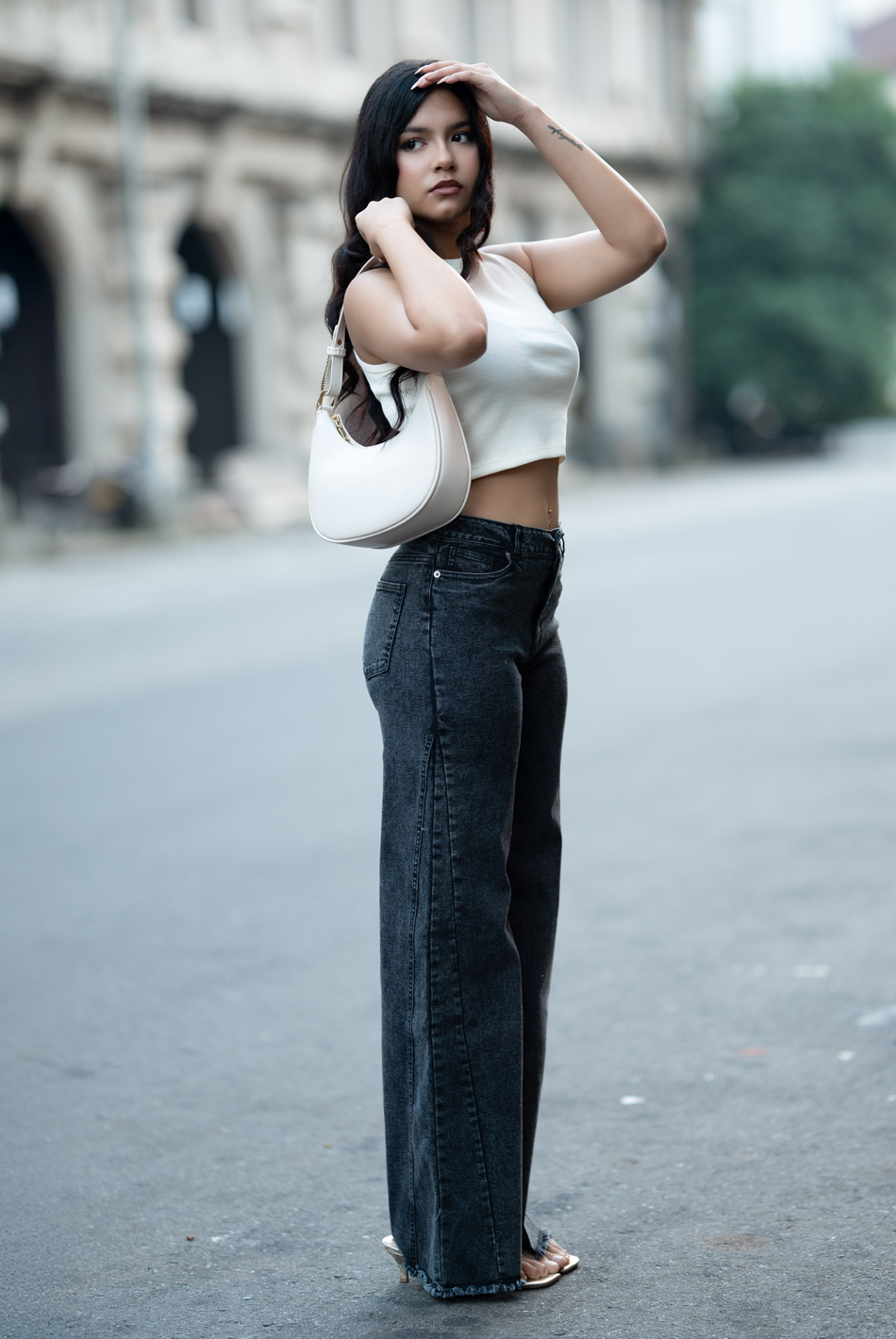 BAYLEEE NOIR BLACK WIDE LEG JEAN