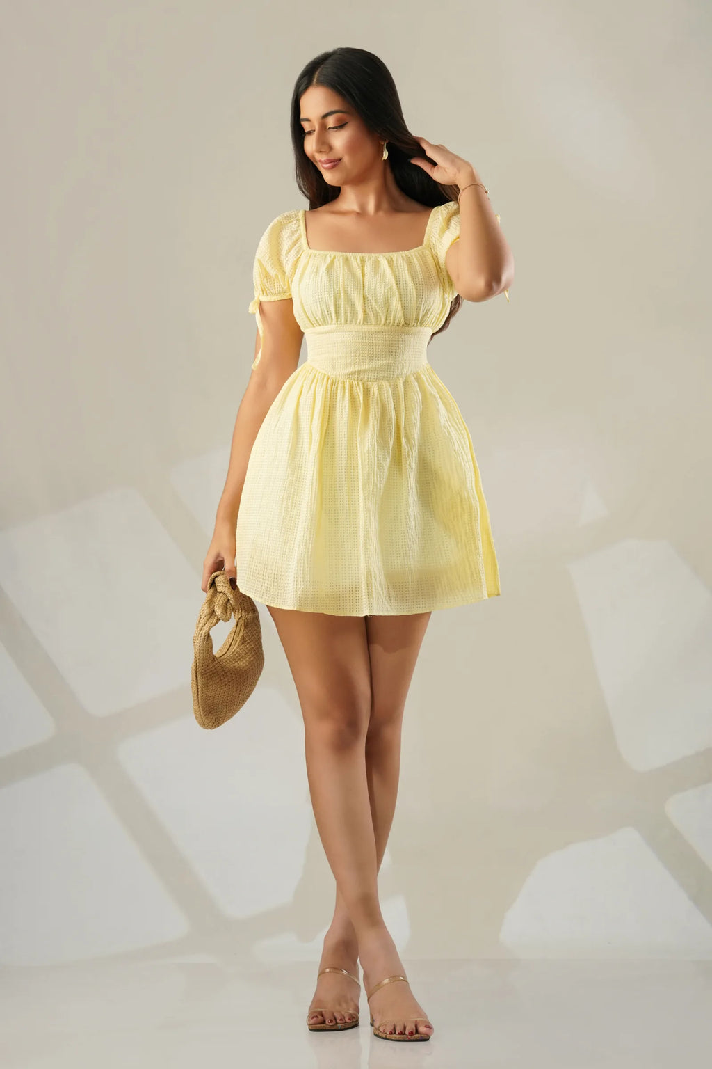 BAYLEEE VALENTINA YELLOW MINI DRESS