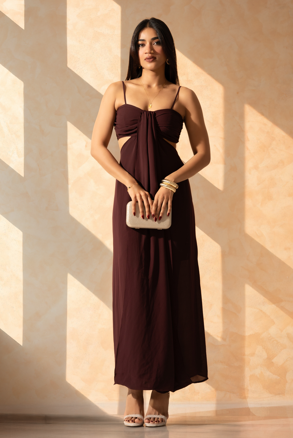 BAYLEEE REISS MAROON MAXI DRESS