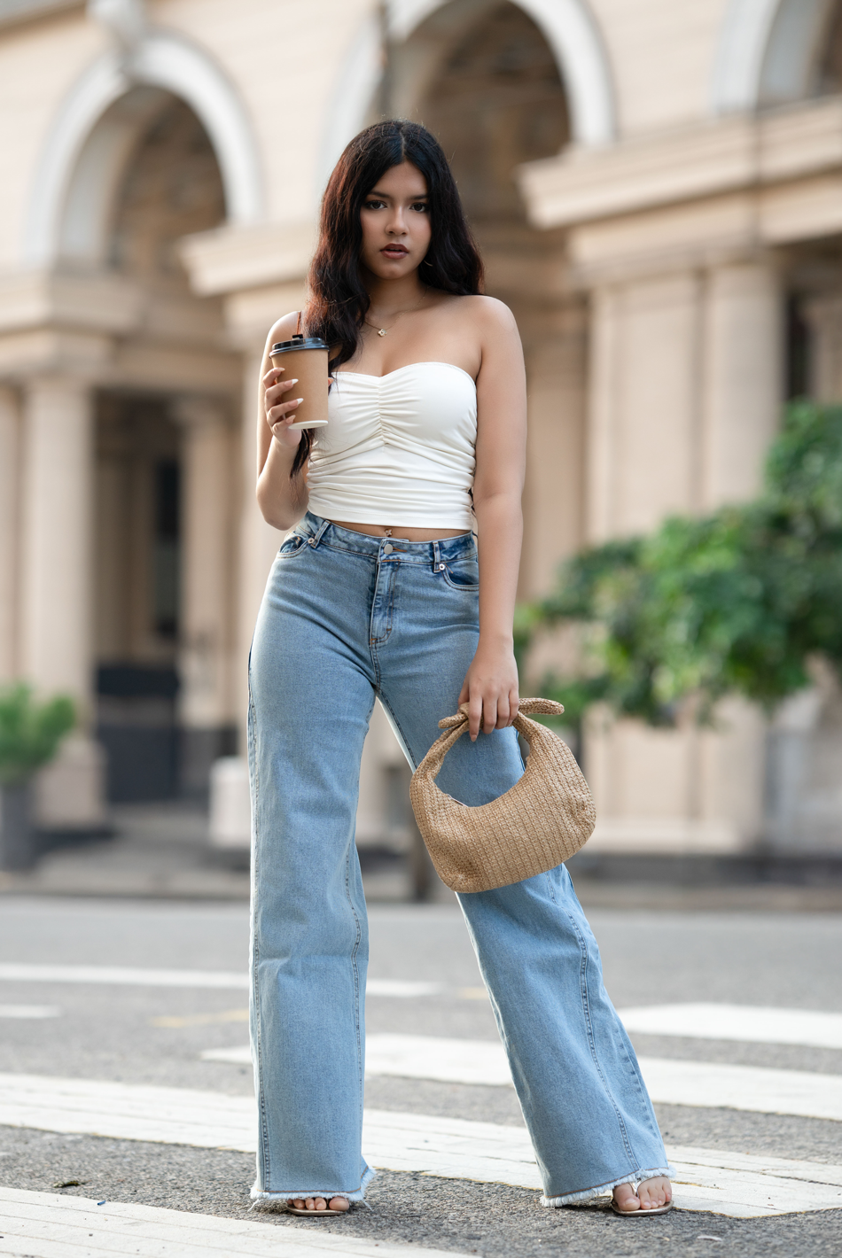 BAYLEEE NOIR BLUE WIDE LEG JEAN