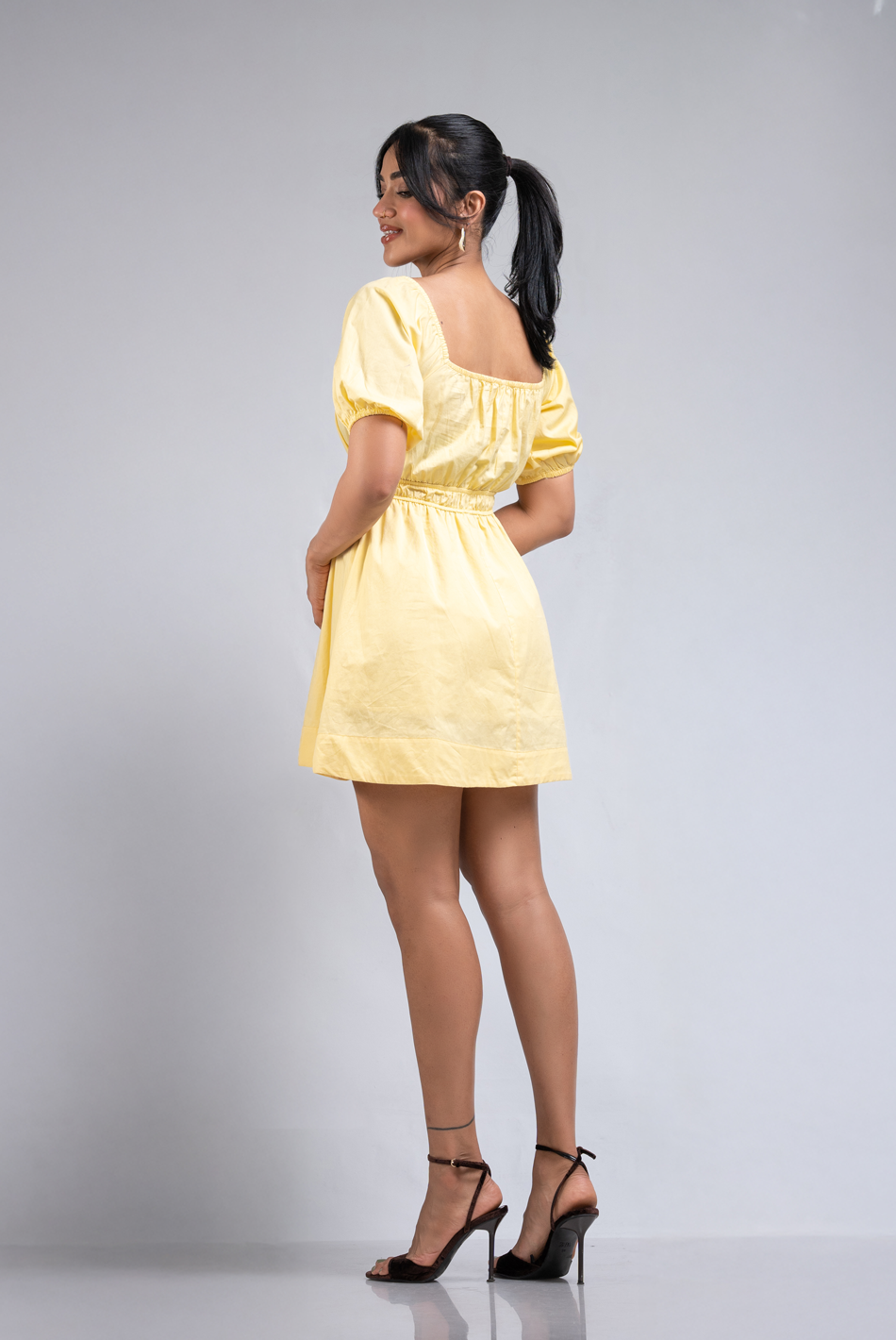 BAYLEEE ALITA YELLOW YELLOW MINI DRESS