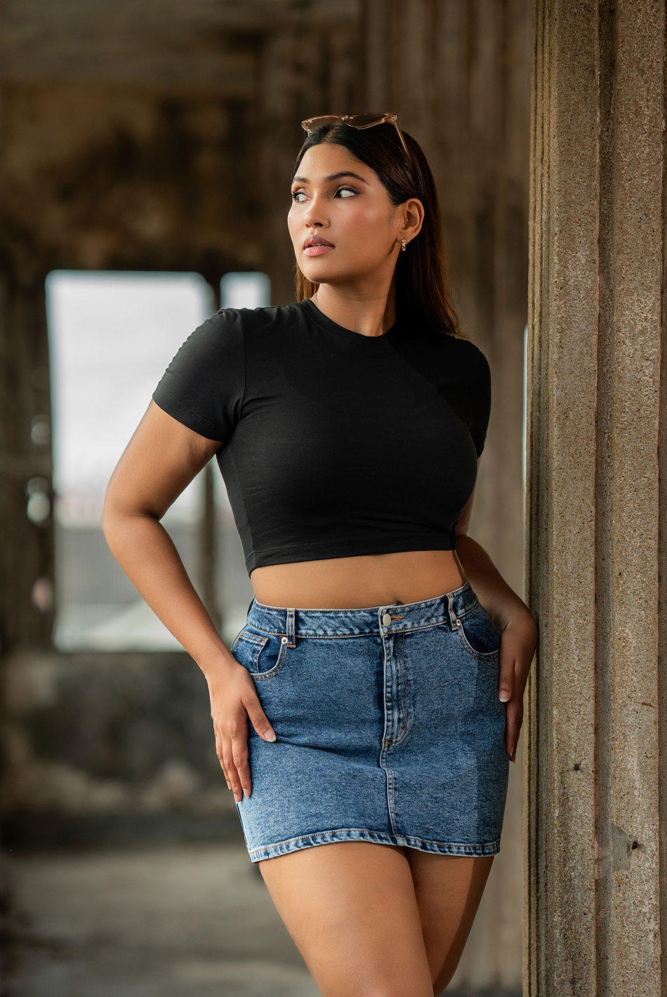 BAYLEEE SKYE BLACK CROP TOP