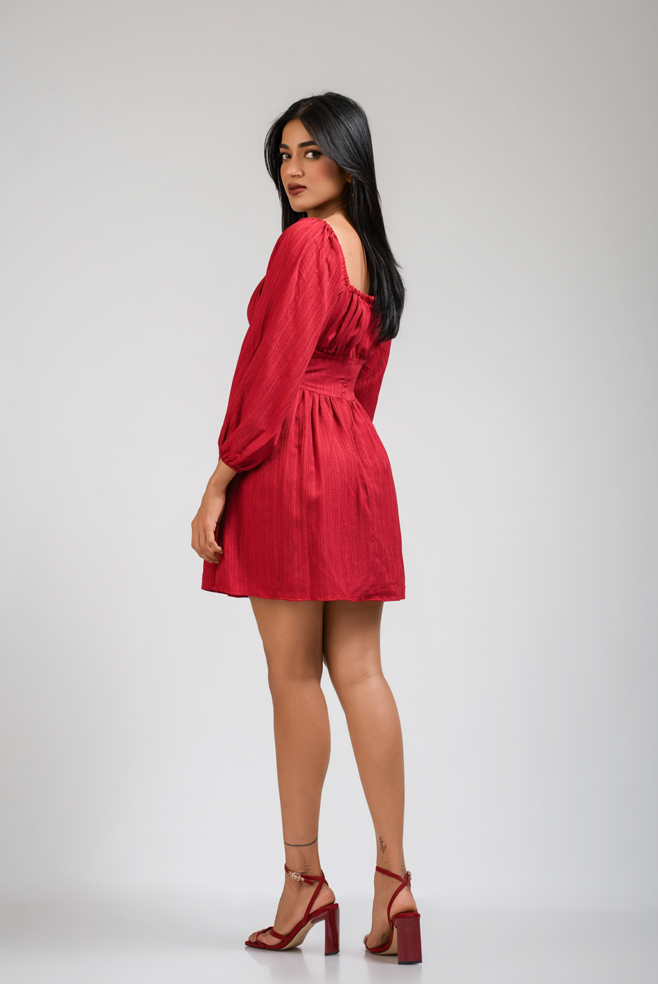 BAYLEEE INEZ MAROON MINI DRESS