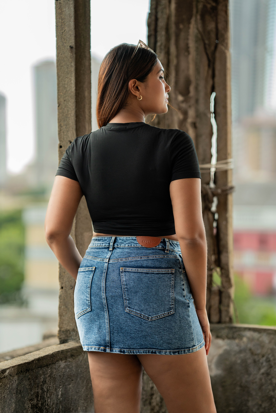 BAYLEEE SKYE BLACK CROP TOP