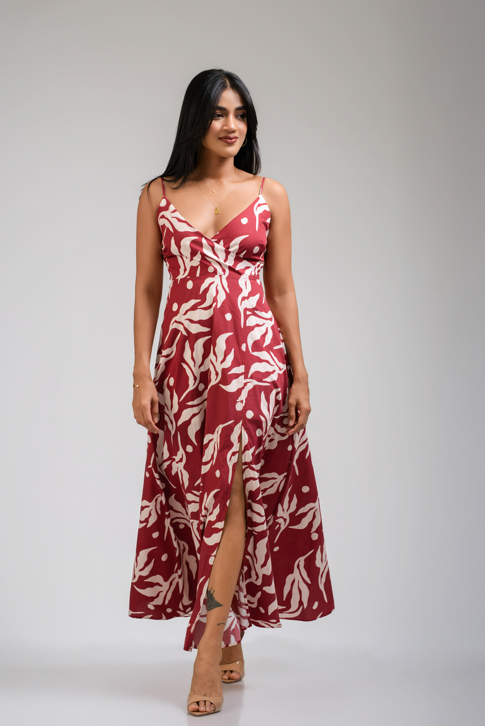 BAYLEEE CADOR MAROON MAXI DRESS