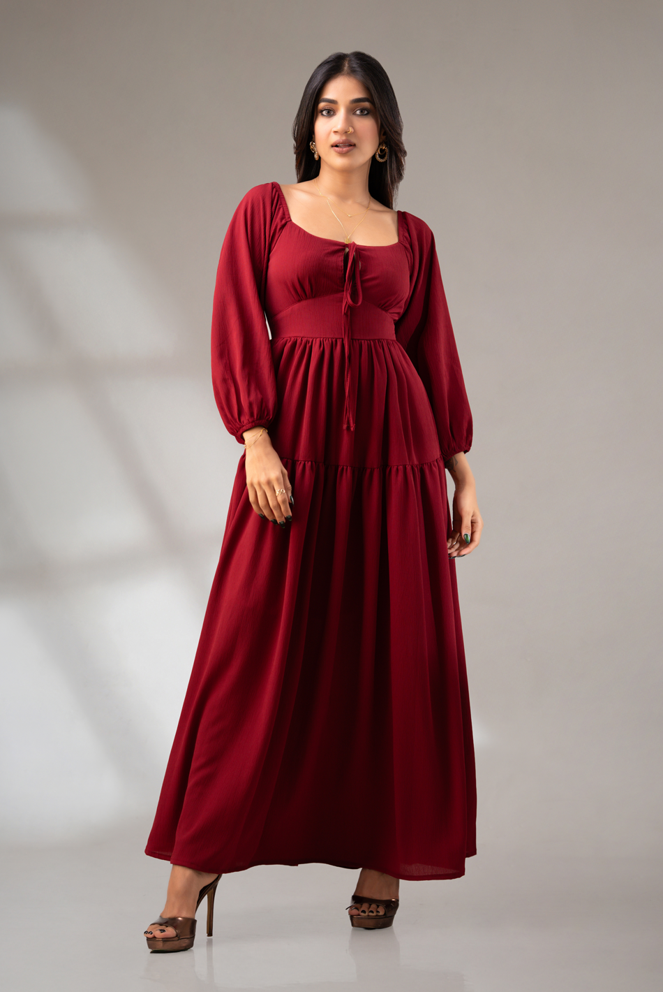 BAYLEEE EMBRY MAROON MAXI DRESS