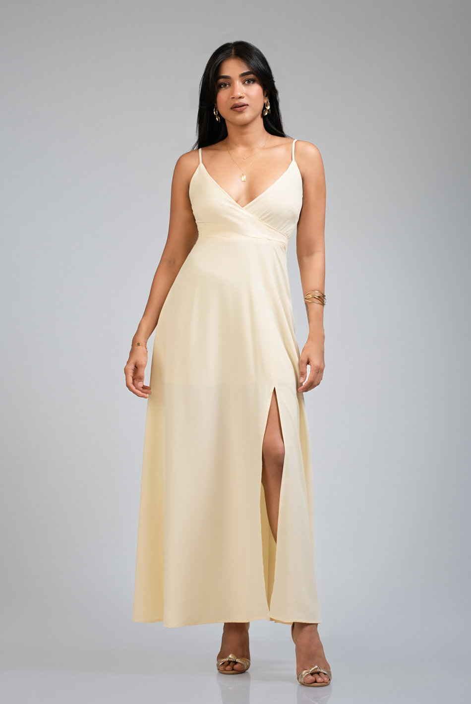 BAYLEEE CADOR LIGHT YELLOW MAXI DRESS