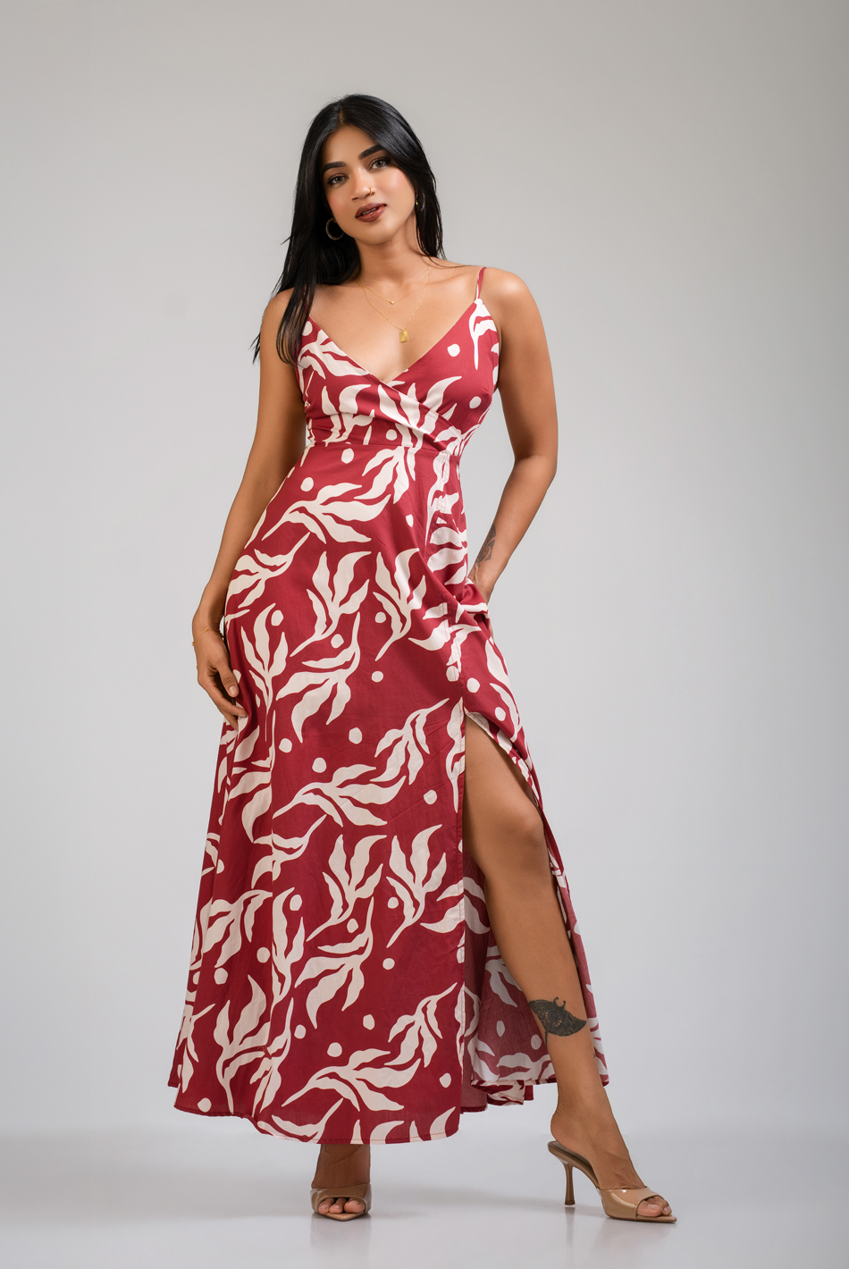 BAYLEEE CADOR MAROON MAXI DRESS
