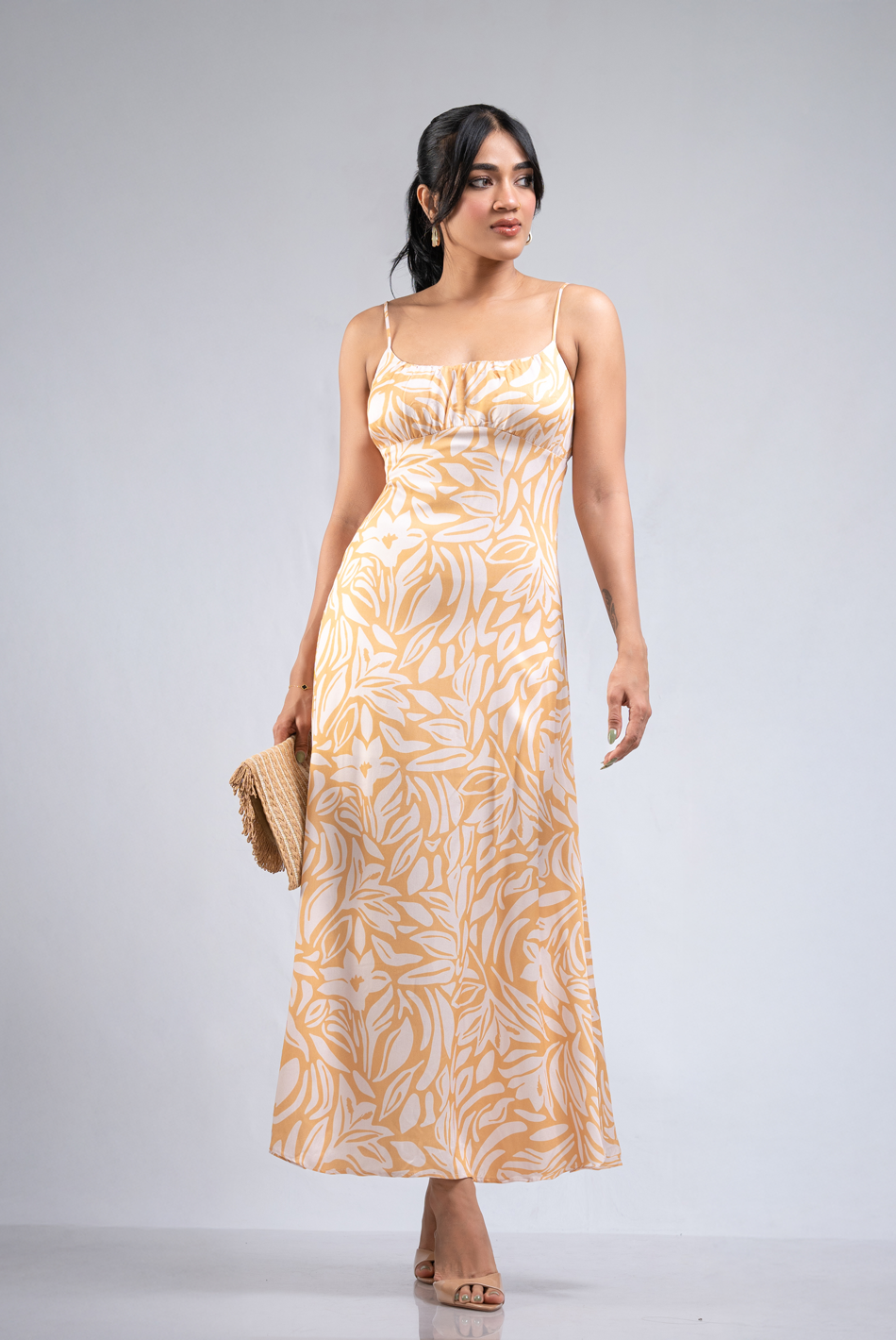 BAYLEEE DEMELZA BURNT ORANGE MAXI DRESS