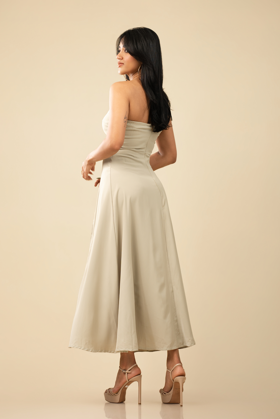 BAYLEEE VEYLIA OLIVE GREEN MAXI DRESS