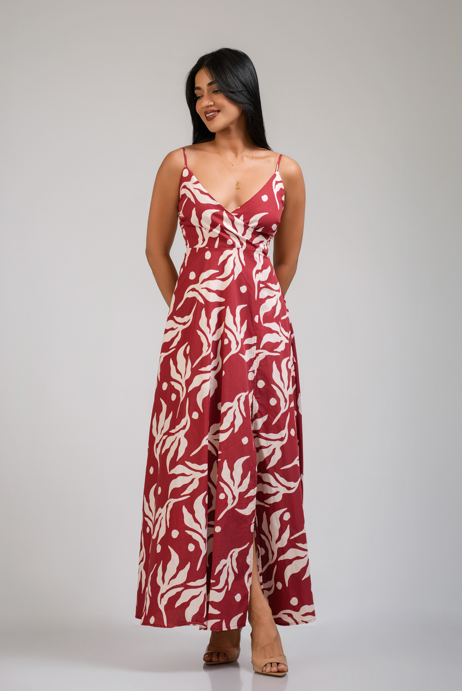 BAYLEEE CADOR MAROON MAXI DRESS