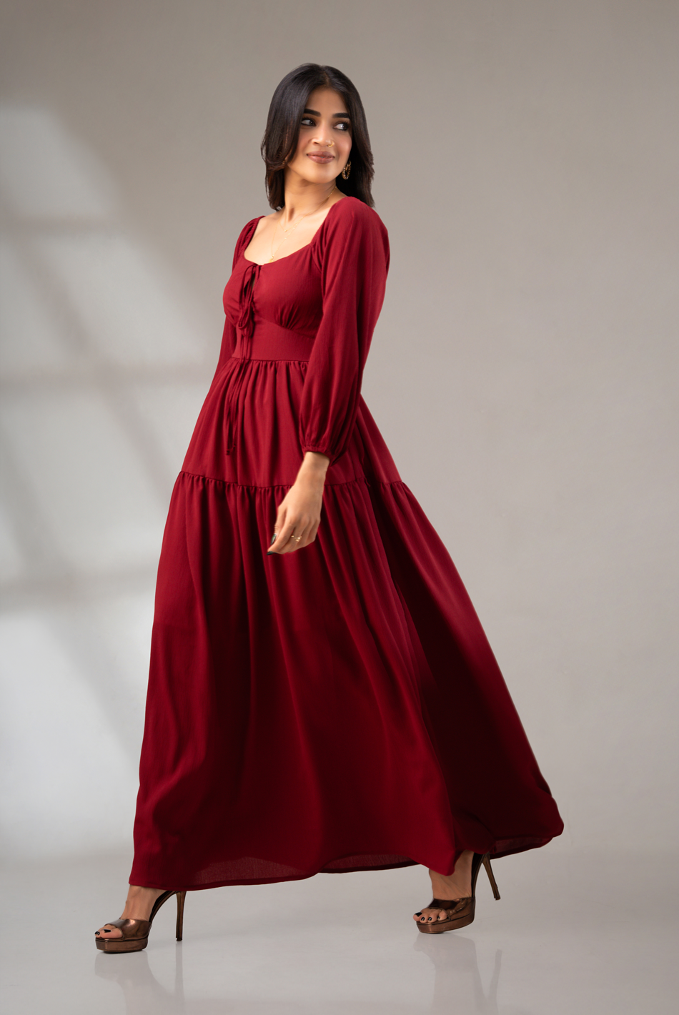 BAYLEEE EMBRY MAROON MAXI DRESS