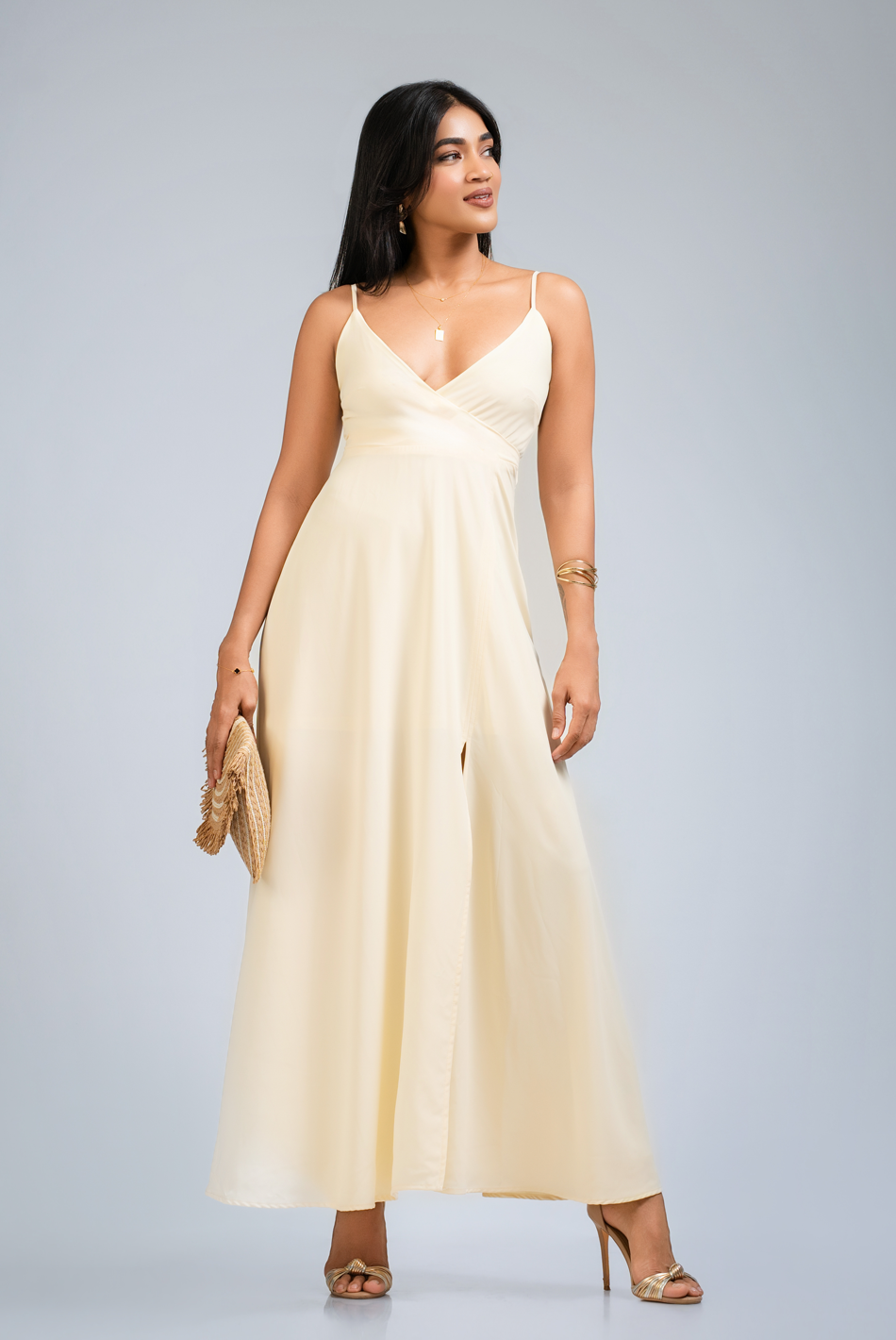 BAYLEEE CADOR LIGHT YELLOW MAXI DRESS