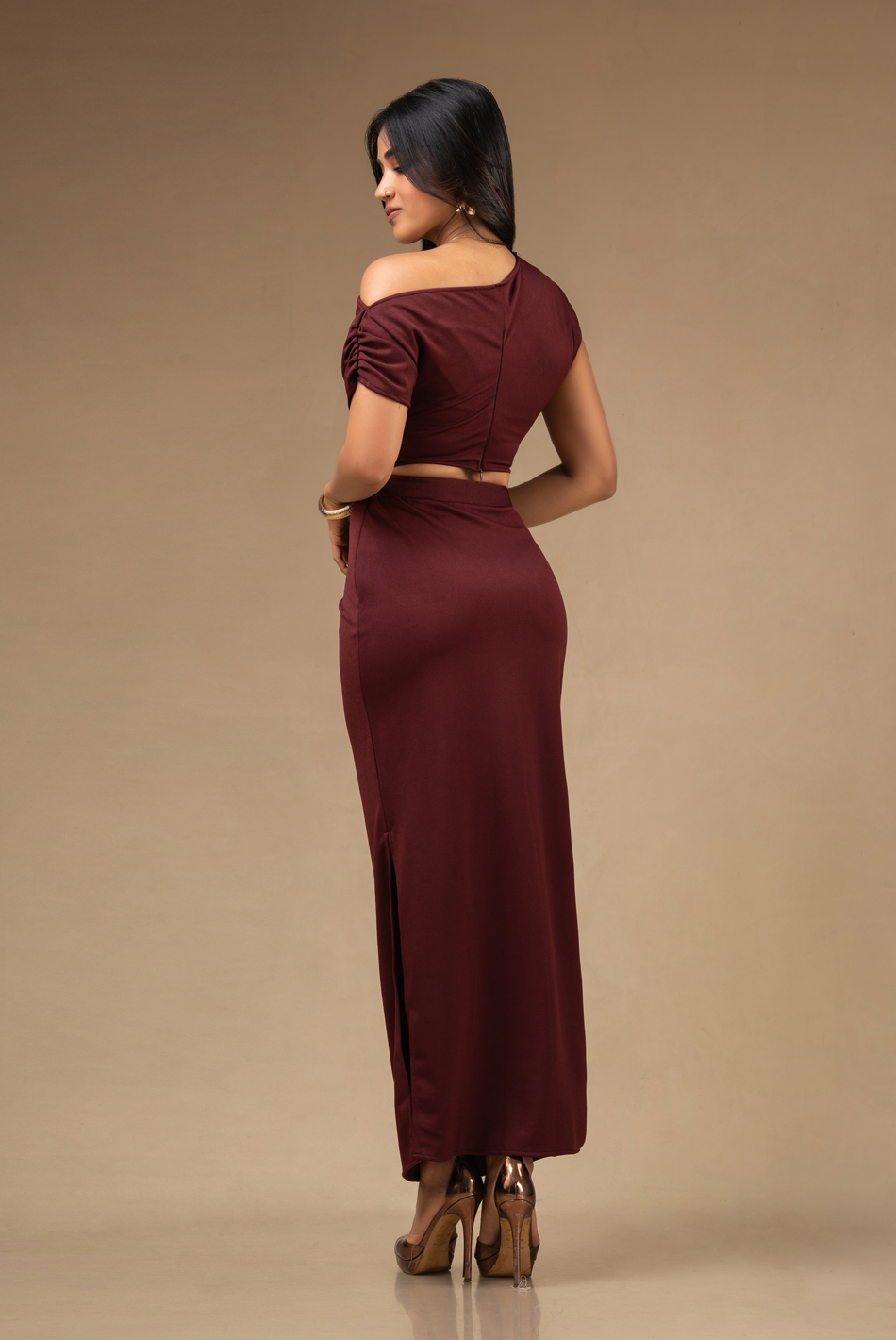 BAYLEEE ROSSE SIDE PLEATED SKIRT