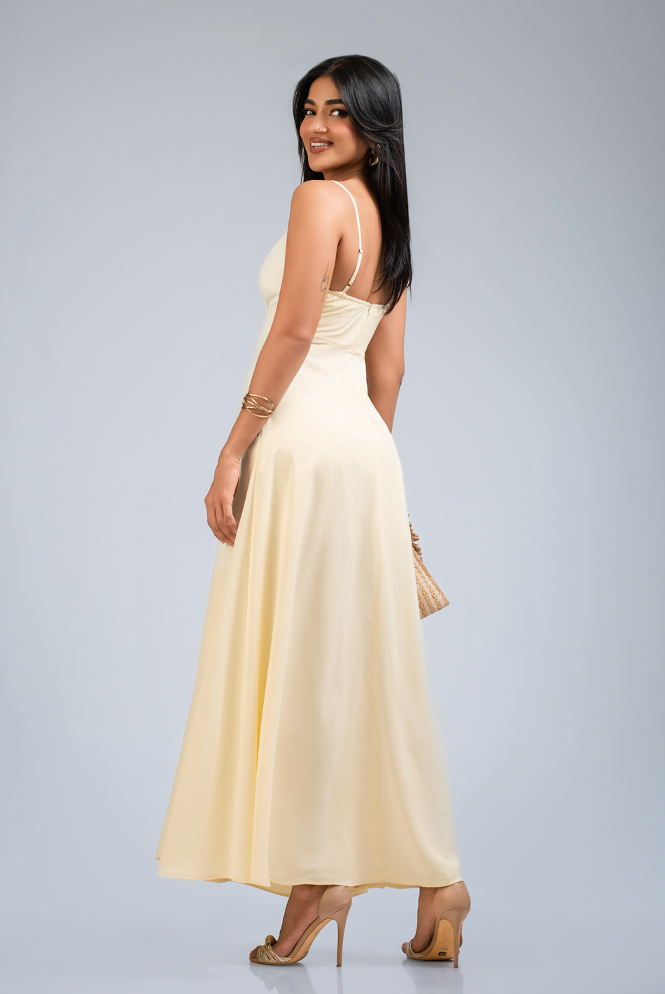 BAYLEEE CADOR LIGHT YELLOW MAXI DRESS